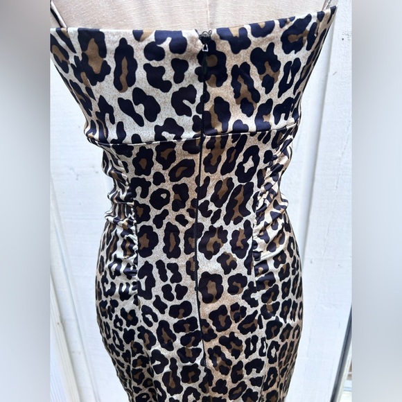 Vintage Y2K Cache cheetah leopard print bodycon tight mini dress size 2 - Picture 5 of 8